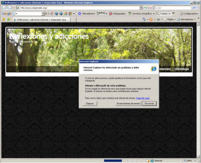 Petada de IE al entrar en mi sitio web